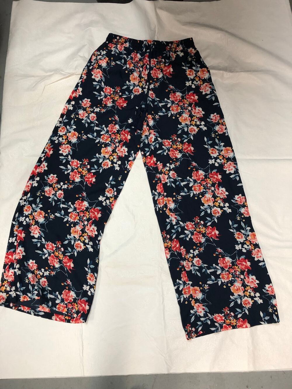 NY Collection Navy Floral Pants